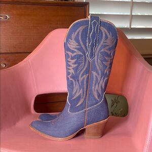 IDYLLWIND WOMEN'S CHARMED LIFE DENIM WESTERN BOOTS - ROUND TOE SIZE 8 NEW